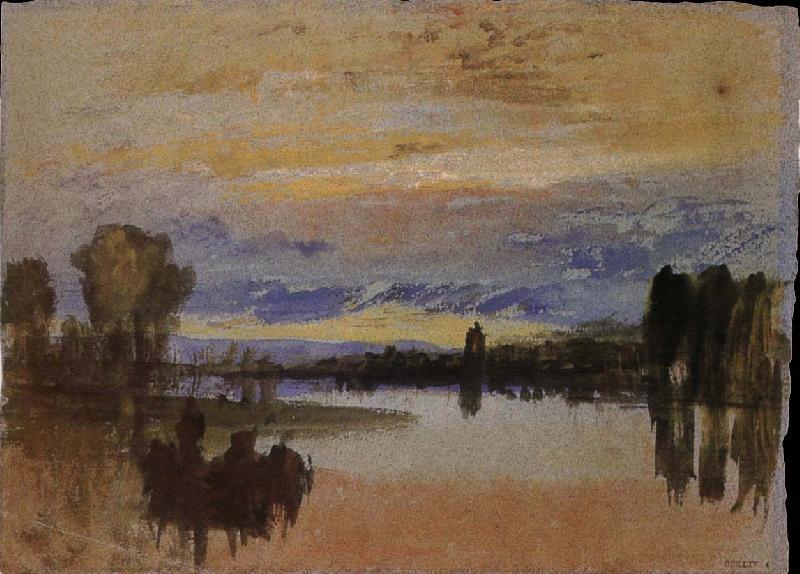 Joseph Mallord William Turner Sunset near the lake oil painting image